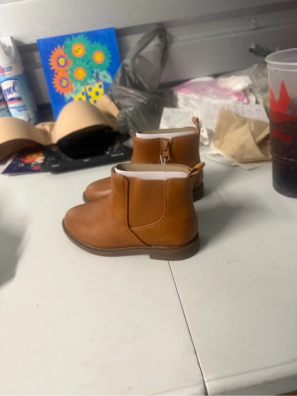 Boots, girls, cat and Jack Chelsea Brown size 11 NWT